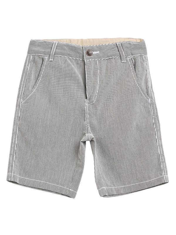Boys Natural Striped Short Woven Trouser image number 0